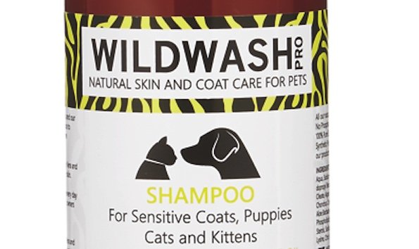 wildwash pro for sensitive coats for puppies cats and kittens.